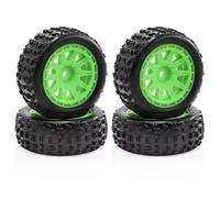 MGHGFYTAS Accessori Auto RC Compatibile con Arrma 2S per Typhon per Grom 1/18 RC Car Upgrade Modifica Parti Accessori 4 Pezzi 69mm Pneumatico in Gomma(Green)