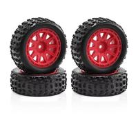 MGHGFYTAS Accessori Auto RC Compatibile con Arrma 2S per Typhon per Grom 1/18 RC Car Upgrade Modifica Parti Accessori 4 Pezzi 69mm Pneumatico in Gomma(Red)