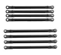 MGHGFYTAS Accessori Auto RC Compatibile con AXIAL per SCX10 90046 per TRX4 1/10 RC Accessori per Auto Cingolate Ricambi 8 Pezzi Set di Tiranti di Collegamento(Black)