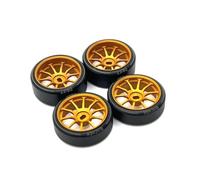 MGHGFYTAS Accessori Auto RC Compatibile con HGD1 per Mini-Q per Wltoys K969 K979 K989 P929 1/28 RC Auto Parti di Aggiornamento Accessori Mozzo Ruota in Metallo Progetto Logo Pneumatico(Yellow)
