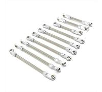 MGHGFYTAS Accessori Auto RC Compatibile con HuangBo R1001 R1002 R1003 1/10 RC Car Upgrade Modifica Accessori Parti Biella in Metallo(Silver)