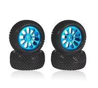 MGHGFYTAS Accessori Auto RC Compatibile con MJX 1/16 16207 16208 16209 16210 1/14 14209 14210 per WLtoys 1/12 1/18 RC Ricambi per Auto Mozzi Ruota in Metallo E Pneumatici(Blue)