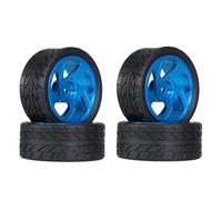 MGHGFYTAS Accessori Auto RC Compatibile con MJX per Hyper Go 1/14 14301 14302 per Wltoys 1/12 124016 RC Auto Parti di Aggiornamento Accessori Mozzo Ruota in Metallo Pneumatici(Blue)