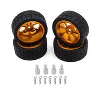 MGHGFYTAS Accessori Auto RC Compatibile con MJX per Hyper Go 14303 14302 14301 1/14 RC Auto Parti di Aggiornamento Accessori Ruote in Metallo Pneumatici per Altezza Crescente Set(Yellow)