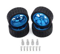 MGHGFYTAS Accessori Auto RC Compatibile con MJX per Hyper Go 14303 14302 14301 1/14 RC Auto Parti di Aggiornamento Accessori Ruote in Metallo Pneumatici per Altezza Crescente Set(Blue)