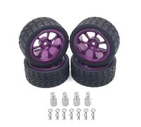 MGHGFYTAS Accessori Auto RC Compatibile con MJX per Hyper Go 14303 14302 14301 1/14 RC Auto Parti di Aggiornamento Accessori Ruote in Metallo Pneumatici per Altezza Crescente Set(Purple)