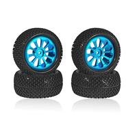 MGHGFYTAS Accessori Auto RC Compatibile con MJX per Hyper Go 16207 K929 MN128 86s 1/16 RC Auto Parti di Aggiornamento Accessori Cerchi in Metallo Pneumatici Rally Ruote(Blue)