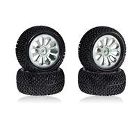 MGHGFYTAS Accessori Auto RC Compatibile con MJX per Hyper Go 16207 K929 MN128 86s 1/16 RC Auto Parti di Aggiornamento Accessori Cerchi in Metallo Pneumatici Rally Ruote(Silver)