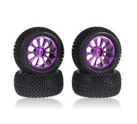 MGHGFYTAS Accessori Auto RC Compatibile con MJX per Hyper Go 16207 K929 MN128 86s 1/16 RC Auto Parti di Aggiornamento Accessori Cerchi in Metallo Pneumatici Rally Ruote(Purple)