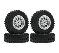 MGHGFYTAS Accessori Auto RC Compatibile con MN D90 per MN98 per MN99S per MN82 per WPL C14 C24 C34 1/12 RC Auto Parti di Aggiornamento Accessori 70mm Pneumatici Ruote(Silver)