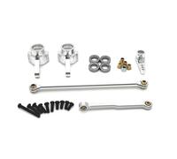 MGHGFYTAS Accessori Auto RC Compatibile con MN D90 per MN99S per MN78 1/12 RC Auto Parti di Aggiornamento Accessori Sterzo in Metallo Asta di Collegamento Tirante Servo Braccio Sterzo Tazza(Silver)