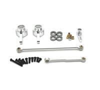 MGHGFYTAS Accessori Auto RC Compatibile con MN per MN99S per MN78 per MN82 1/12 RC Ricambi Auto Accessori Sterzo in Metallo Asta di Collegamento Tirante Servo Braccio Sterzo Tazza(Silver)