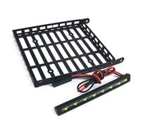 MGHGFYTAS Accessori Auto RC Compatibile con SCX24 AXI00005 1/24 RC Auto Parti di Aggiornamento Accessori Portapacchi in Metallo Portapacchi con Luce