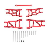 MGHGFYTAS Accessori Auto RC Compatibile con Traxxas per Slash per VXL per Nitro per Slash per Raptor 1/10 RC Car Parts Set di Bracci di Sospensione Anteriori E Posteriori in Metallo(Red)