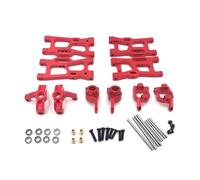 MGHGFYTAS Accessori Auto RC Compatibile con Wltoys 144001 144010 124007 124008 124016 Rc Car Accessories Parts Metal Suspension Arms Steering Cup Hub Carriers Set(Red)