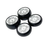 MGHGFYTAS Accessori Auto RC Compatibile con WLtoys 244016 per LOSI Micro-B 1/24 RC Auto Parti di Aggiornamento Accessori Metallo Mozzo Ruota alla Deriva Pneumatico(Silver)