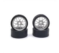 MGHGFYTAS Accessori Auto RC Compatibile con WLtoys 284121 K969 K979 K989 K999 P929 P939 per Mini-Q per Mini-Z per KYOSHO 1/28 RC Car Parts Pneumatico in Metallo da 26,5 Mm(Silver)