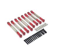 MGHGFYTAS Accessori Auto RC Compatibile con WPL C14 C24 B14 B24 per HengLong per FeiYu per JJRC RC Auto Parti di aggiornamento Accessori in Metallo Tirante Regolabile 8 Pezzi(Red)