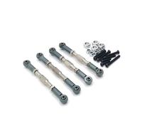 MGHGFYTAS Accessori Auto RC Compatibile con WPL C14 C24 B14 B24 per MN D90 D91 D96 99S per HengLong per JJRC RC Parti di Automobili Metallo 4 Pezzi Tirante Regolabile(Gray)