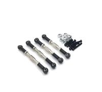 MGHGFYTAS Accessori Auto RC Compatibile con WPL C14 C24 B14 B24 per MN D90 D91 D96 99S per HengLong per JJRC RC Parti di Automobili Metallo 4 Pezzi Tirante Regolabile(Black)