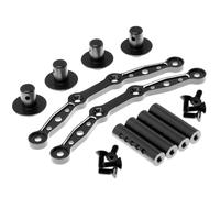 MGHGFYTAS Accessori per Auto RC Compatibile con Arrma per Mojave per BLX 1/8 RC Car Parts Accessories 1Set Set di Piastre di Montaggio Anteriore E Posteriore in Lega ARA320740(Black)