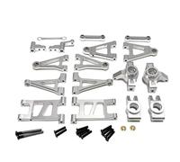 MGHGFYTAS Accessori per Auto RC Compatibile con Mjx per Hyper Go 14301 14302 1/14 RC Auto Parti di Aggiornamento Accessori di Ricambio in Metallo per Forcellone Tazza dello Sterzo(Silver)