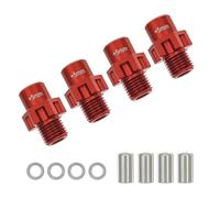 MGHGFYTAS Accessori per Auto RC Compatibile con Traxxas JATO 4X4 per VXL 9086 1/8 RC Auto Parti Upgrade Mozzi Ruota 17 Mm in Lega di Alluminio 7075 Allargamento +5 Mm(Red)