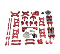 MGHGFYTAS Accessori per Auto RC Compatibile con WLtoys 124007 124017 124019 144001 144002 144010 per RIaarIo XDKJ-001 XDKJ-006 AM-X12 RC Auto Parti di Aggiornamento in Metallo(Red)
