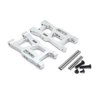 MGHGFYTAS Accessori per Auto RC Compatibile con Wltoys 144010 144001 124016 124017 1/12 1/14 Parti di Automobili RC Bracci di Sospensione Anteriori in Metallo per Bracci Oscillanti(Silver)