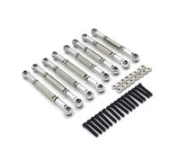 MGHGFYTAS Accessori per Auto RC Compatibile con WPL C14 C24 B14 B24 per HengLong per FeiYu per JJRC RC Car Parts Accessori Tirante Regolabile in Metallo 8 Pezzi(Silver)