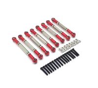 MGHGFYTAS Accessori per Auto RC Compatibile con WPL C14 C24 B14 B24 per HengLong per FeiYu per JJRC RC Car Parts Accessori Tirante Regolabile in Metallo 8 Pezzi(Red)