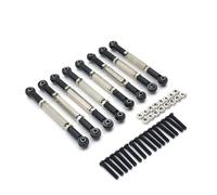 MGHGFYTAS Accessori per Auto RC Compatibile con WPL C14 C24 B14 B24 per HengLong per FeiYu per JJRC RC Car Parts Accessori Tirante Regolabile in Metallo 8 Pezzi(Black)