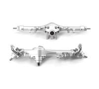 MGHGFYTAS Assale Anteriore RC Compatibile con SCX10 II 90046 90047 1/10 RC Auto Parti di Aggiornamento in Acciaio E Lega di Alluminio Assale Anteriore Posteriore Completo(Silver)