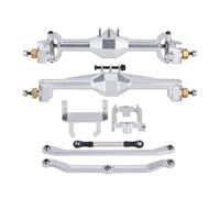 MGHGFYTAS Assale Anteriore RC Compatibile con TRX4M Parti di Aggiornamento per Assali Cingolati RC 1/18 + Assali A Portale CNC Diamantati da 10 Mm con Collegamenti per Il Montaggio del Servo(Silver)