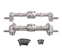 MGHGFYTAS ASSE dell'auto RC Compatibile con MN82 LC79 per MN78 98 99SV2 per MN 1/12 Modello di Auto Telecomandata Parti di Aggiornamento Accessori Ponti Porta Anteriore Posteriore in Metallo(Silver)