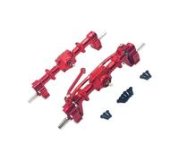 MGHGFYTAS ASSE dell'auto RC Compatibile con WPL C14 C24 C34 C44 C54 C64 C74 B14 B24 1/16 RC Car Parti di Modifica Aggiornate Ponti Porta Anteriori Posteriori in Metallo(Red)