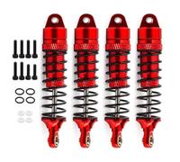 MGHGFYTAS Compatible with Traxxas for LaTrax for Teton for Desert 1/18 RC Car Upgrade Parts 4Pcs Metal Front And Rear Shock Absorber Damper Ammortizzatore RC(Red)