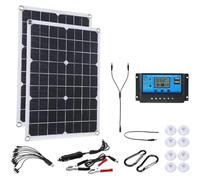 MGHRUE Kit Solare off-Grid da 500 W 2 Pezzi 250 W 18 V Pannello Solare Flessibile Modulo Fotovoltaico Monocristallino con Controller per Barca Auto Camper Casa Capannone Ricarica Batteria 12 V