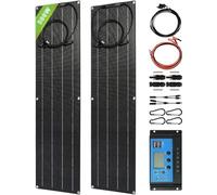 MGHRUE Pannello Solare Ultrasottile da 500 Watt, Kit Pannello Solare Flessibile ETFE 2X 250W 12V-24V con Controller 40A, Pannelli Solari Monocristallini Flessibili, Adatto per Famiglia, Camper, Barca