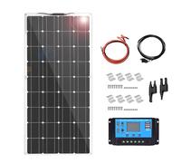 MGHRUEWH Kit di Pannelli Solari da 200 W E 18 V, Modulo Solare Monocristallino Flessibile per Camper, Barca, Tenda, Auto, Rimorchio, Ricarica della Batteria da 12 V,1x200w