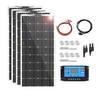 MGHRUEWH Kit di Pannelli Solari da 200 W E 18 V, Modulo Solare Monocristallino Flessibile per Camper, Barca, Tenda, Auto, Rimorchio, Ricarica della Batteria da 12 V,4x200w