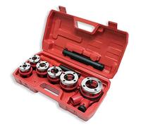 MGidea Filiera manuale a cricco, set 9 pezzi per filettatura tubi idraulici, Filettatrice