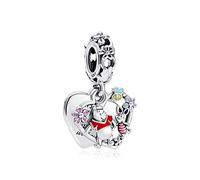 MGIUL Bear and Little Pig Heart Charm Pendant per Vracciali Collane Argento 925 Ciondoli Perline Gioielli Regalo per le Donne