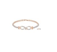 MGJ Infinity Pavé Set di bracciali e orecchini da donna con cristalli Swarovski | Gioielli ipoallergenici per lei in confezione regalo bianca di alta qualità e sacchetto e biglietto di Natale (oro