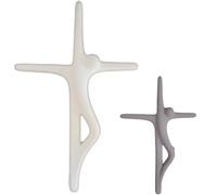 MGKolbe Crocifisso da Parete Moderno Grande in Ceramica, Stilizzato, misura 37 x 25 x 3 cm (Bianco)