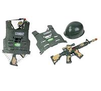 MGM European Force - Set del Soldato - Accessori per Il Costume - 181309 - Nero - Plastica - Militare - Giocattolo per Bambini - Carnevale - Costume - 54 cm x 20 cm - A Partire dai 3 Anni.