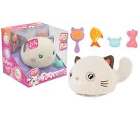 MGM JOUET - Purro - Gatto Intelligente Interattivo - 110870 - Risponde al Tocco e ai Suoni - Bianco - Miagola e Ronza - Teksta - Giocattolo per Bambini - Gattino - Robot - A partire dai 5 anni