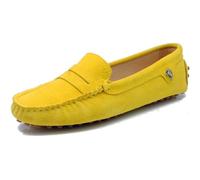 MGM-Joymod Mocassini da Donna alla Moda Comodi Casual in Pelle Scamosciata per Camminare Guidare e Guidare.YB9603 Giallo,EU38