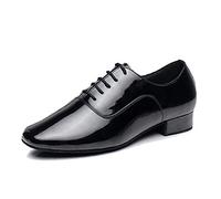 MGM-Joymod Scarpe da Ballo da Uomo Classiche con Lacci Salsa Tango Samba Jazz Rumba Sala da Ballo Latina Scarpe da Ballo Moderne,Nero PU Tacco da 2.5cm,42 EU