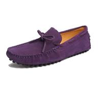 MGM-Joymod Uomini Comode Nodo Camoscio Guida Escursionismo Mocassino Penny Loafers Scarpe da barca, Jd568 2 viola scuro, 48 EU